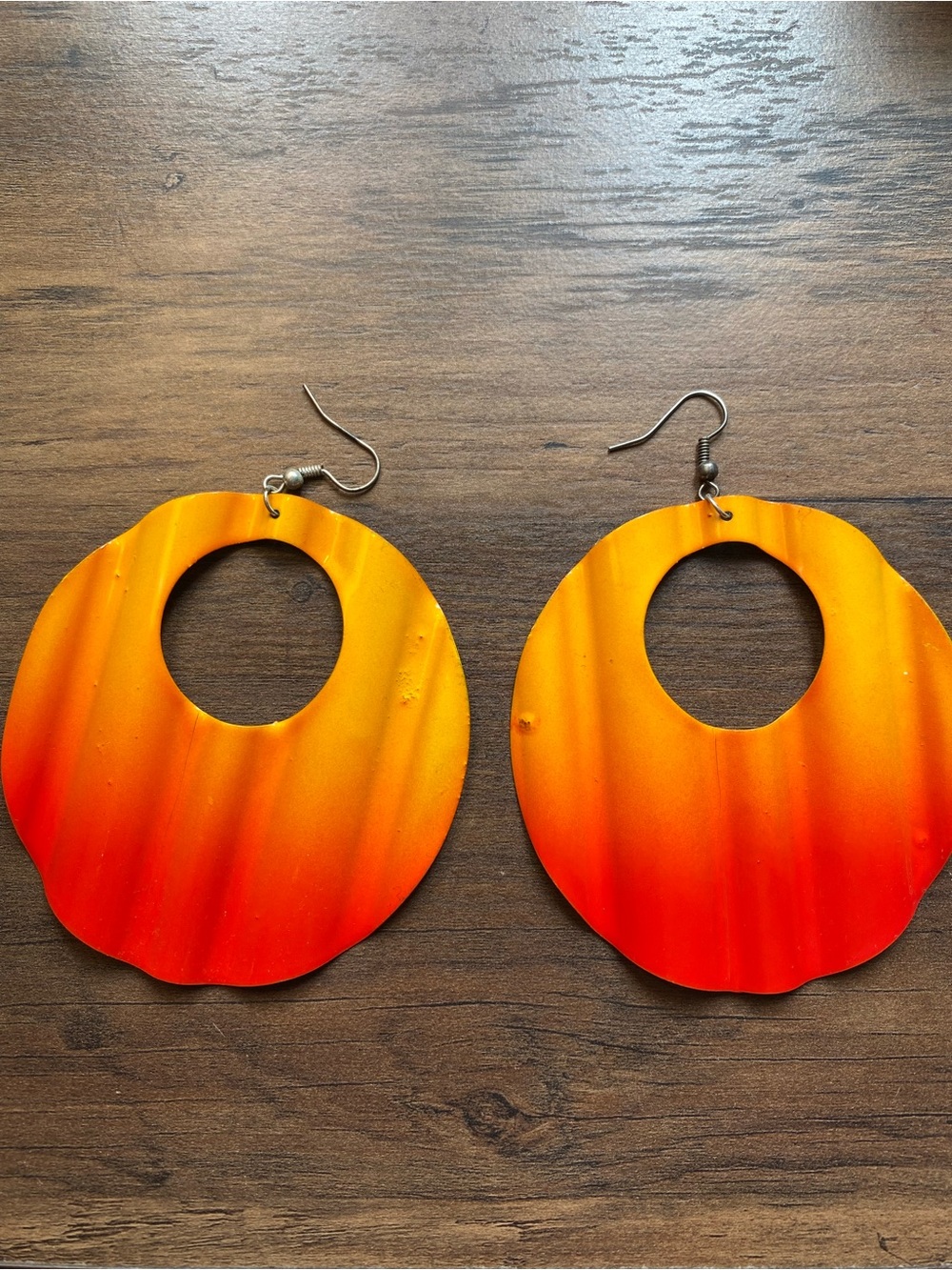 Sunset Gradient Hoop Earrings - Orange & Red Drop Earrings